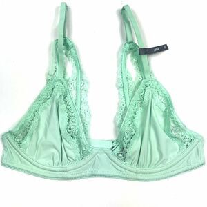 Aerie‎ Bra Womens 32B Mint Green Unlined Triangle Lace Unpadded UnderWired